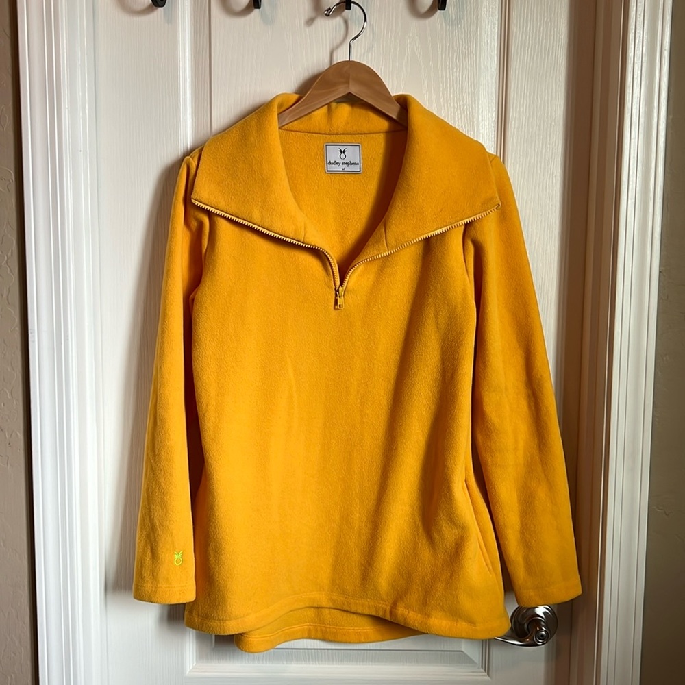 Dudley Stephens Yellow Prospect Fleece Quarter Zip Pullover M